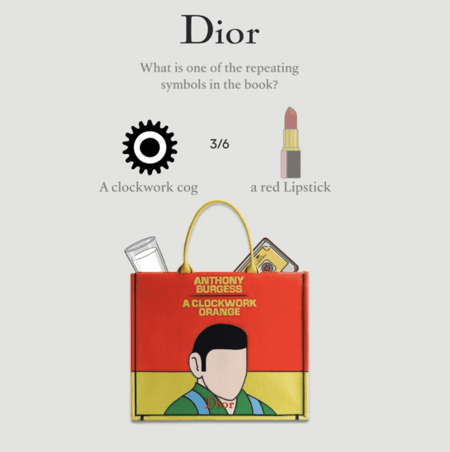 dior jeu en ligne autour de son sac façon livre en trompe l'oeil imaginé par Jonathan Anderson